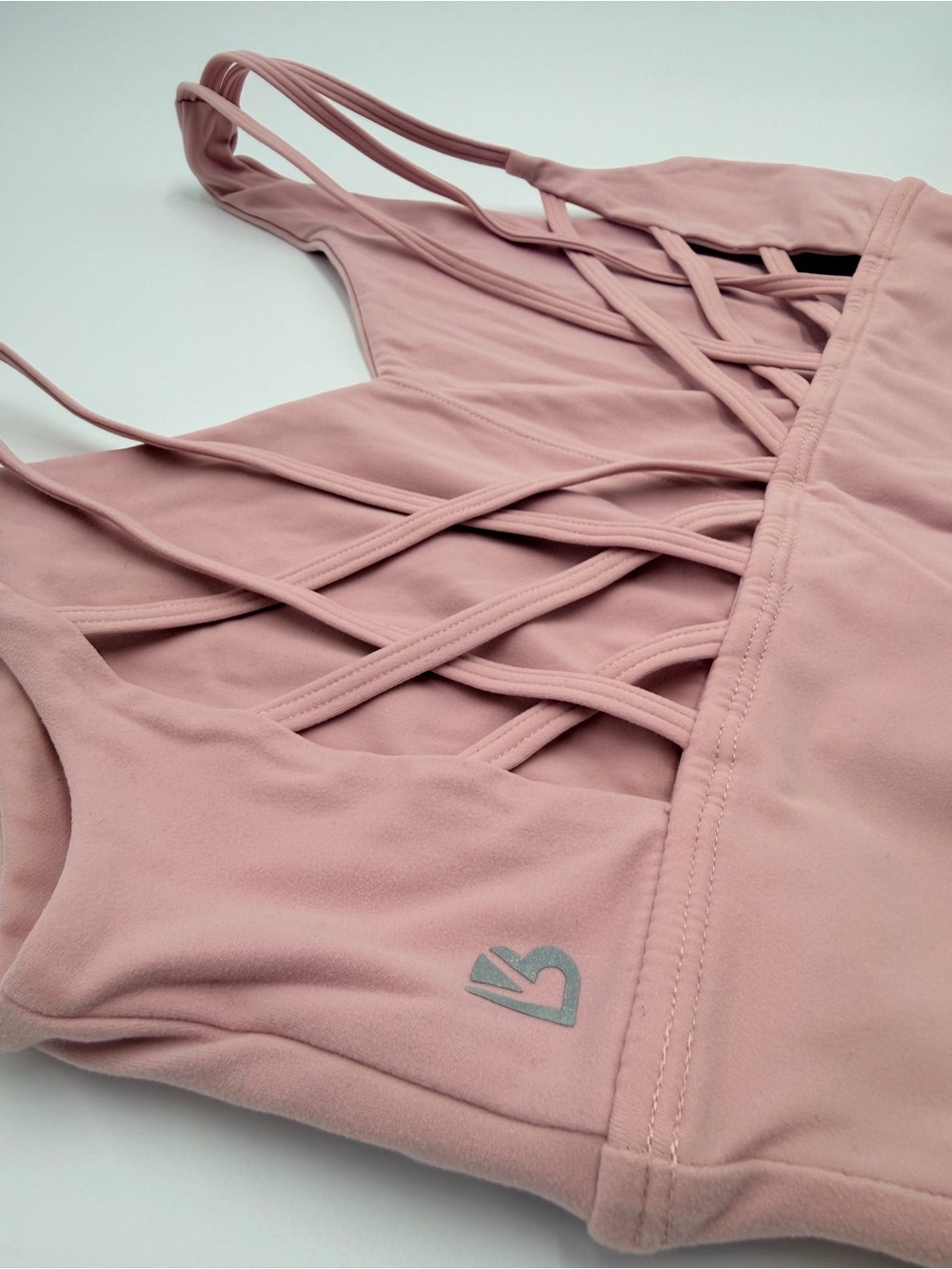 BuffBunny Monarch Sports Bra Strappy Sports Bra Desert Pink Size Large